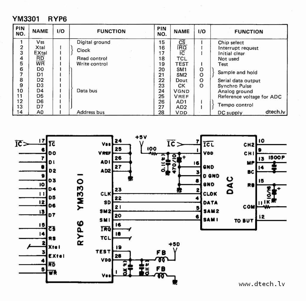 YM3016-D DIP-16 Integrated Circuit from Yamaha